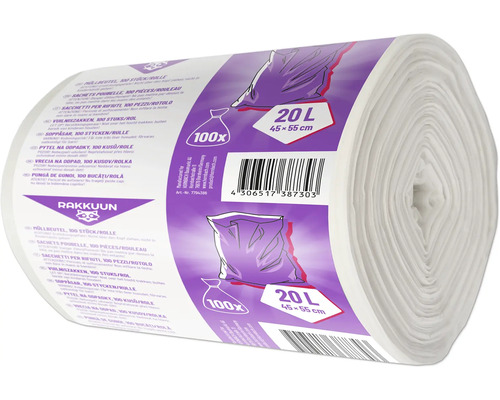 Role pytlů na odpadky se 100 kusy, objem 20 litrů