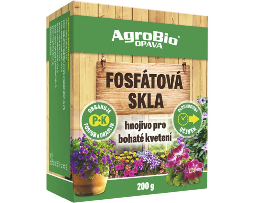 Balení fosfátového skelného hnojiva AgroBio s logem AgroBio Opava