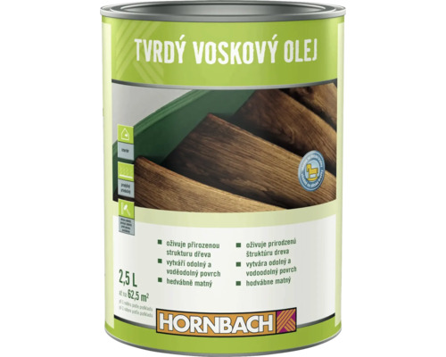 Plechovka s tvrdým voskovým olejem pro interiér, 2,5 litru, logo Hornbach