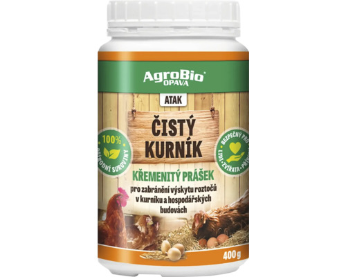 AgroBio Opava Čistý kurník, křemenný prášek proti roztočům, 400 gramů