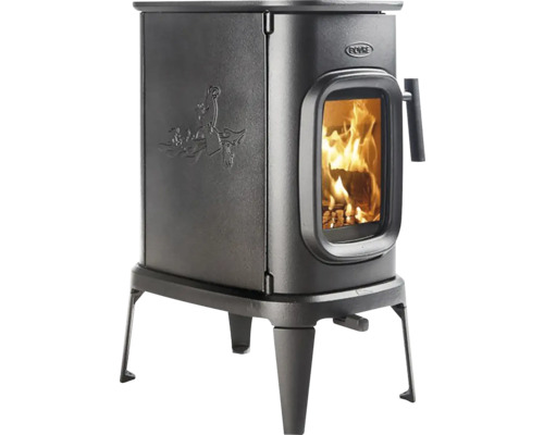 Krbová kamna s hořícím dřevem