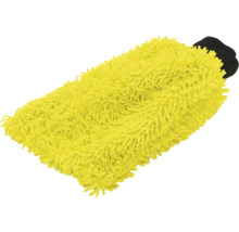 Žlutá mycí rukavice z mikrovlákna pro péči o auto