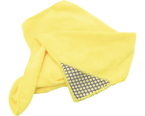 Žlutý ručník na vlasy z mikrovlákna s voštinovým vzorem