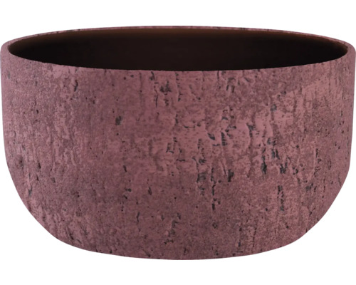 Kulatá miska na rostliny s výrazně strukturovaným povrchem.