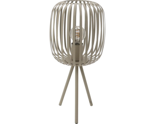 Stolní lampa se stínidlem z lamel a trojnohým stativem