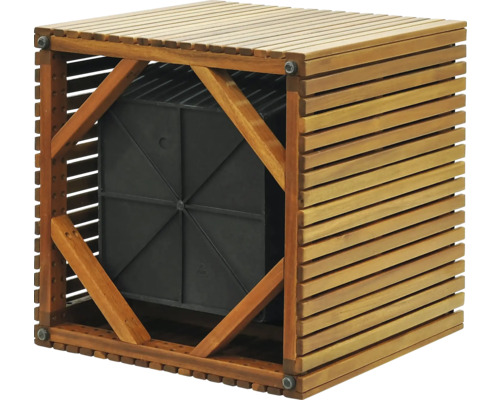 Dřevěná bedna s vložkou pro zahradní jezírko