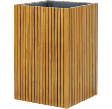 Květináč z dřevěných lamel s plastovou vložkou