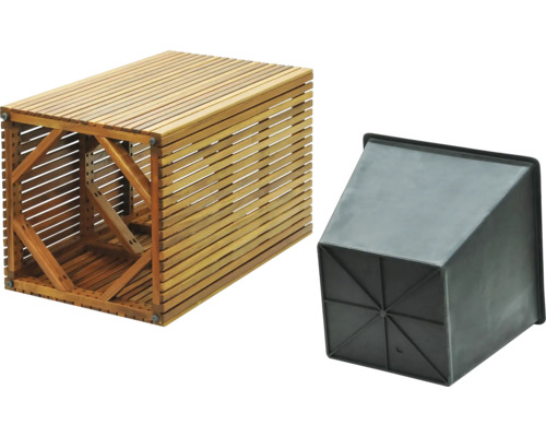 Dřevěný květináč s plastovou vložkou