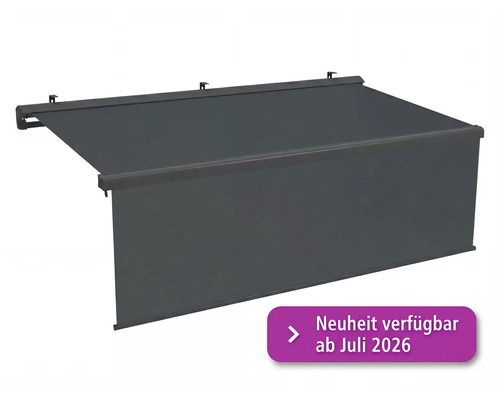 Polokazetová markýza Vernazza 4 x 3 m antracit Boční markýza pro venkovní použití