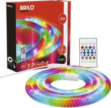 BRILO LED pásek RGBIC, délka 2 metry, včetně dálkového ovládání a hudebního senzoru, USB připojení, vícebarevné osvětlení.