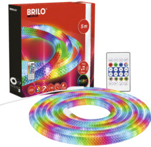 Brilo LED světelný had, 5 metrů, RGBIC, včetně dálkového ovládání, USB připojení a hudebního senzoru.