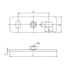 Technický výkres upevňovací desky s rozměry