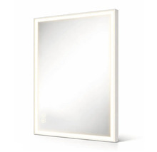 Obdélníkové zrcadlo s rámem a osvětlením