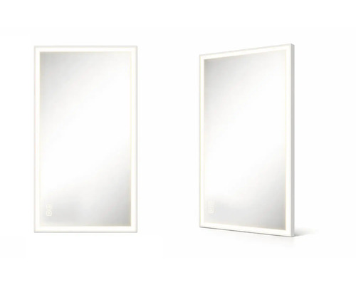 Dvě obdélníková koupelnová zrcadla s osvětlením