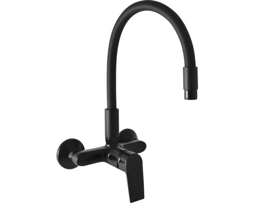 Černá kuchyňská baterie s otočným výtokem