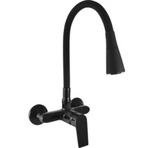 Černá kuchyňská baterie s flexibilním výtokem