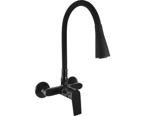 Černá kuchyňská baterie s flexibilním výtokem