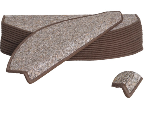 Sada koberců na schody s hnědým okrajem