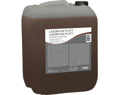 Hnědá lazura na ploty v 10litrovém kanystru