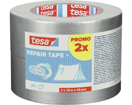 tesa Repair Tape výhodné balení, opravná páska 2 krát 50 metrů krát 48 milimetrů, odolná vůči povětrnostním vlivům.