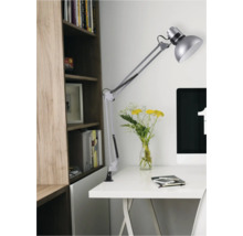 Psací stůl s otočnou lampou a knihovnou