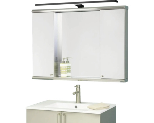 Zrcadlová skříňka s nástavným světlem a skříňka pod umyvadlo