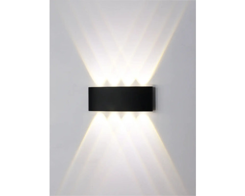 Obdélníkové nástěnné svítidlo se světelnými paprsky nahoře a dole