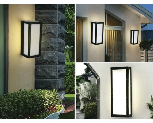 Několik pohledů na obdélníkové venkovní nástěnné svítidlo