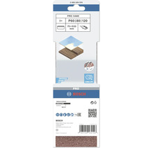 Sada brusných pásů Bosch PRO X440, zrnitost P60, P80 a P120, rozměr 75 x 533 milimetrů