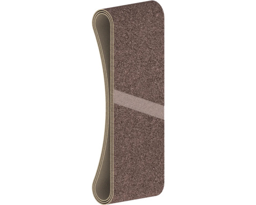 Brusný pás Bosch X440 75 x 457 mm, zrnitost 60/80/100, 3 ks Detailní pohled na hnědou rohožku s drážkovanou strukturou a výztuhou