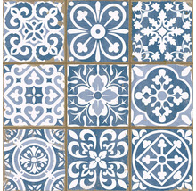 Vzor devíti dlaždic s květinovými a geometrickými vzory