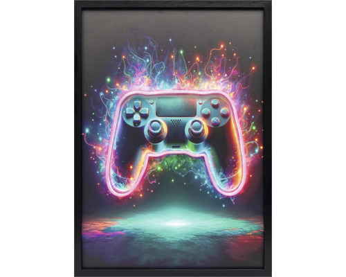 Zarámovaný obraz ovladače se světelnými efekty