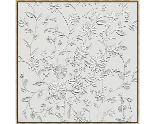 Obraz s květinovým motivem a rámem