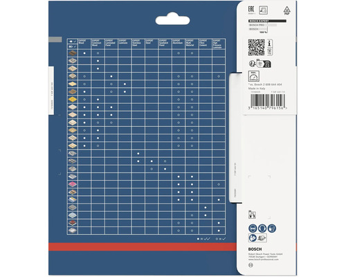 Tabulka Bosch Expert pro oblasti použití