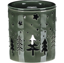 Aroma lampa z keramiky s výřezy ve tvaru hvězd a vánočních stromků