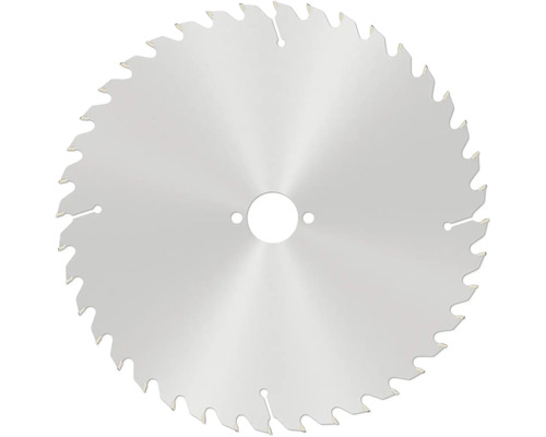Pilový kotouč do okružní pily z kovu s mnoha ostrými zuby a středovým otvorem.