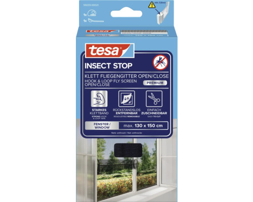 Tesa Insect Stop Suchý zip síť proti hmyzu Open/Close pro okna, maximálně 130 x 150 cm