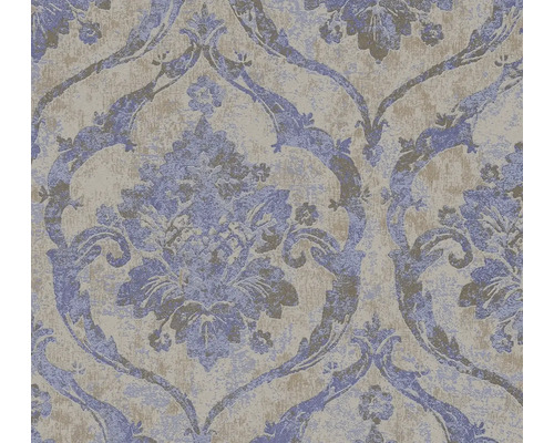 Vliesová tapeta s damaskovým ornamentálním vzorem a vintage efektem.