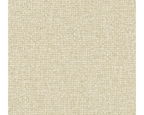 Strukturovaná tapeta s hrubým lýkovým vzhledem ve světle béžové barvě.