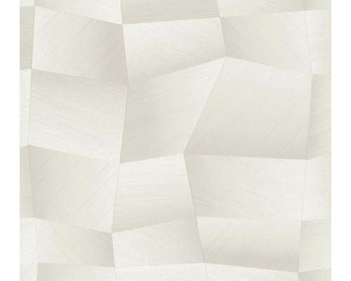 Vliesová tapeta s abstraktním geometrickým 3D vzorem a jemnou linkovou strukturou.