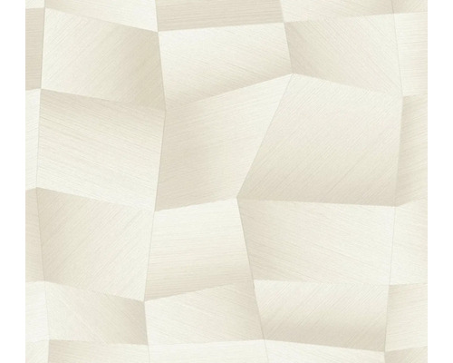Vliesová tapeta s geometrickým 3D vzorem nepravidelných polygonů s jemně strukturovaným povrchem.