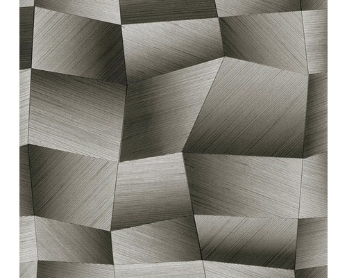 Tapeta s geometrickými tvary a kovovou texturou