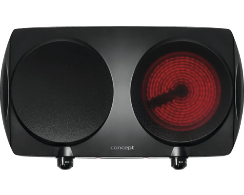 Dvojitá varná deska s jednou zapnutou plotýnkou