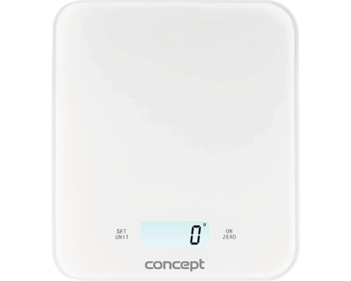 Bílá kuchyňská váha Concept s digitálním displejem