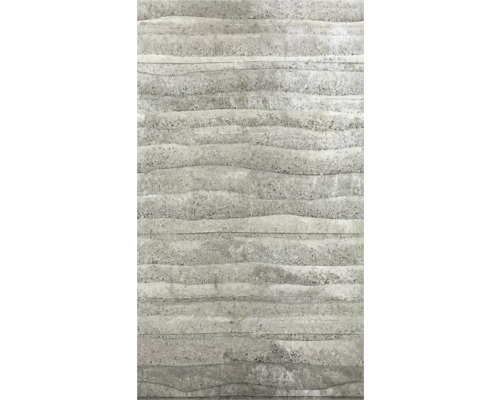 Strukturovaný povrch s horizontálními, nepravidelnými vrstvami ve vzhledu betonu.