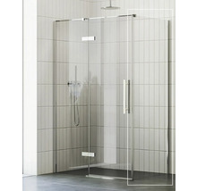 Sprchový kout se skleněnou stěnou v koupelně