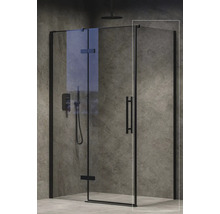 Sprchový kout s černým rámem a čirým sklem