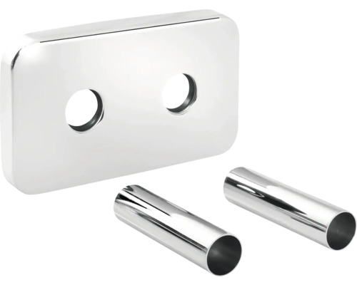 Rozeta na topná tělesa Ø 18 mm mosaz chrom 1 Kus Krycí deska a dvě kovové objímky