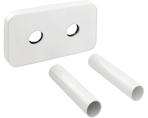 Rozeta na topná tělesa Ø 50 mm mosaz bílá 1 Kus Krycí deska trubek se dvěma trubkami