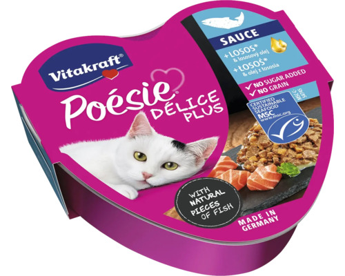 Vitakraft Poesie Delice Plus krmivo pro kočky s rybou v balení ve tvaru srdce